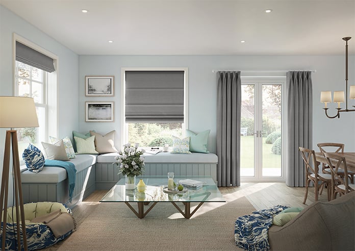 Faye, Asphalt - Motorised Roman Blind - Image 8